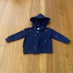 Ralph Lauren Pique Schiffli Hooded Sweatshirt with Signature Pony